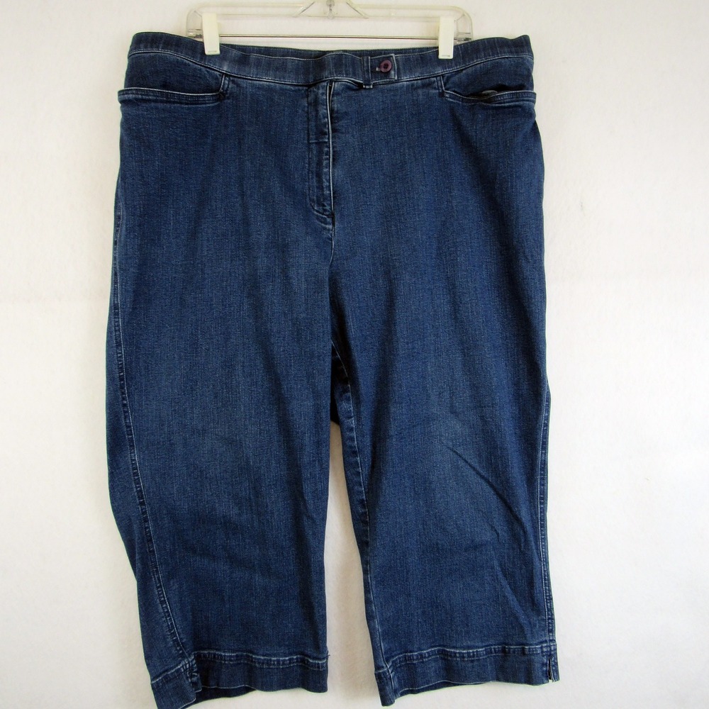 Westbound Woman Essentials Crop Jeans Blue Denim Pull On Women's Size 20W - Picture 3 of 5